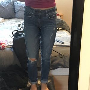 Medium wash straight leg jeans